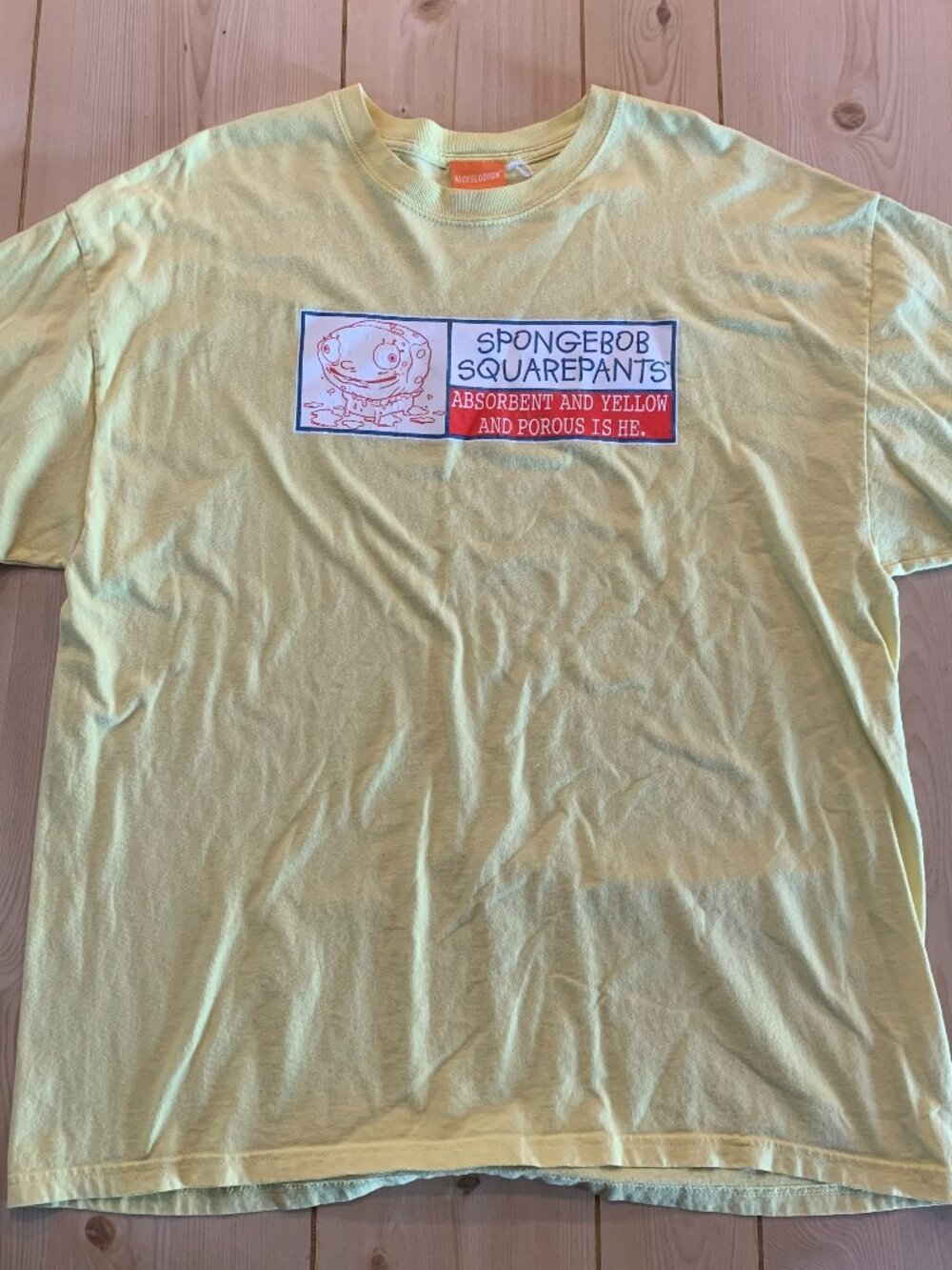 Vintage Y2K Nickelodeon SpongeBob SquarePants Theme Song 2002 T-Shirt Size XL